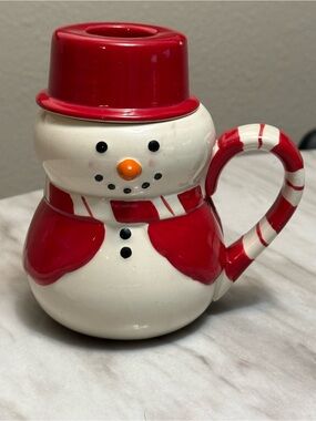 Snowman Figural Mug w/ Lid 10 fl oz Century brand ceramic